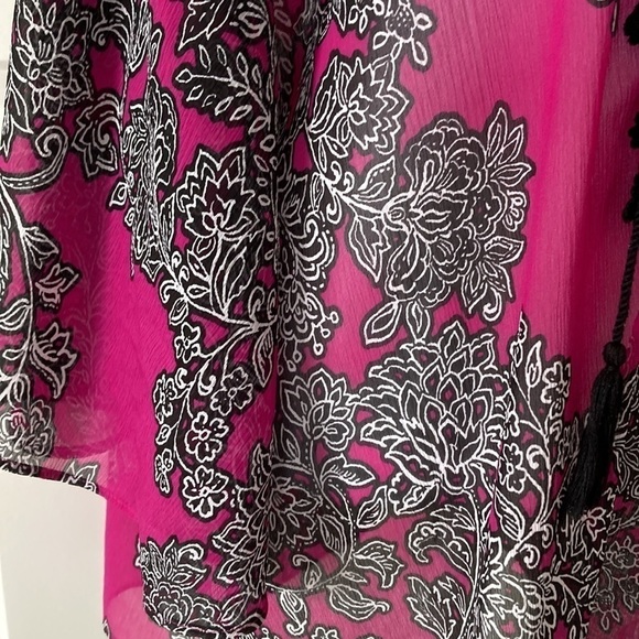 Catherines 18 womens blouse purple black sheer - Picture 6 of 9